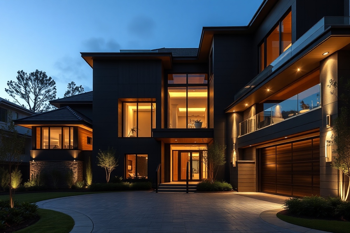 Luxury high-net-worth residential property with sophisticated architectural design