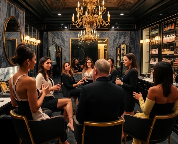 Beauty professionals networking and collaborating