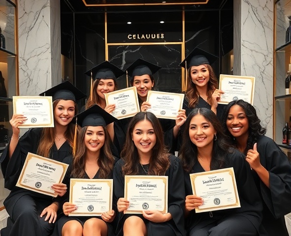 Beauty graduates celebrating success