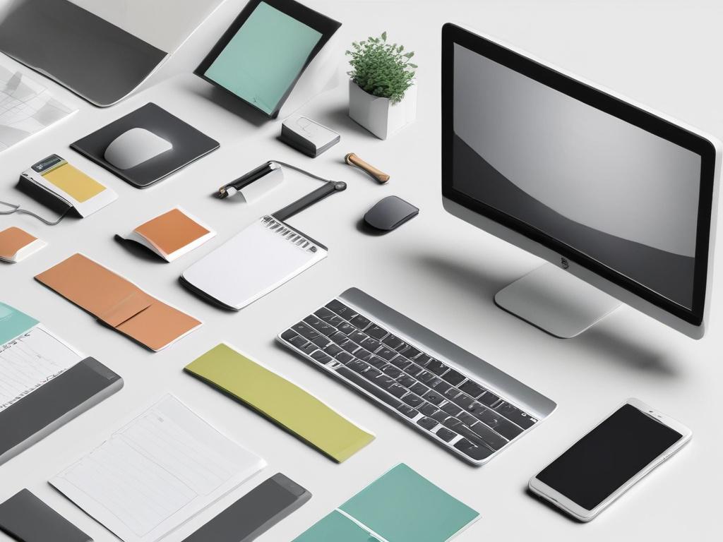 A well organized digital desktop with folders neatly arranged, a