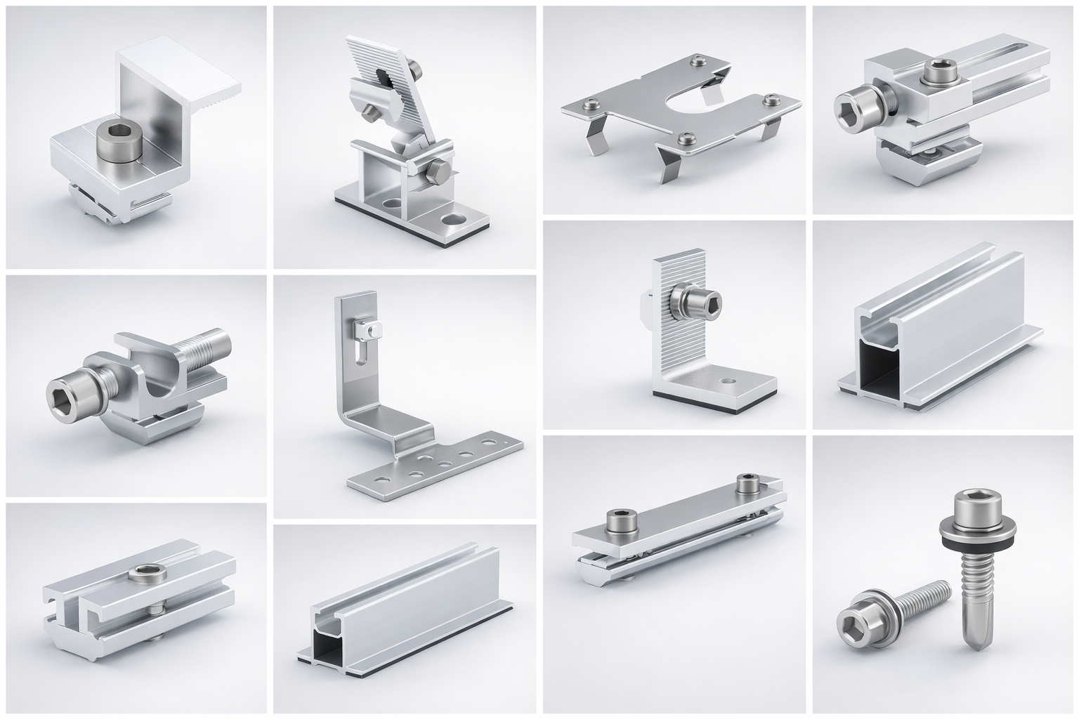 Professional aluminum solar mounting structures and installation framework