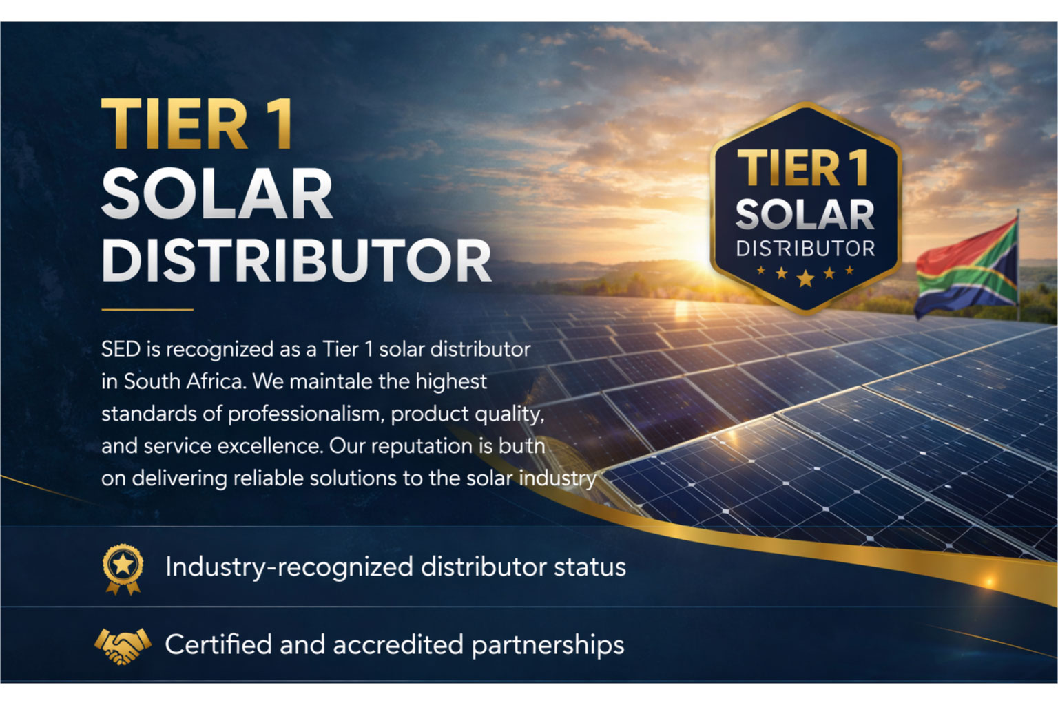 Professional Tier 1 solar distributor certification and industry recognition