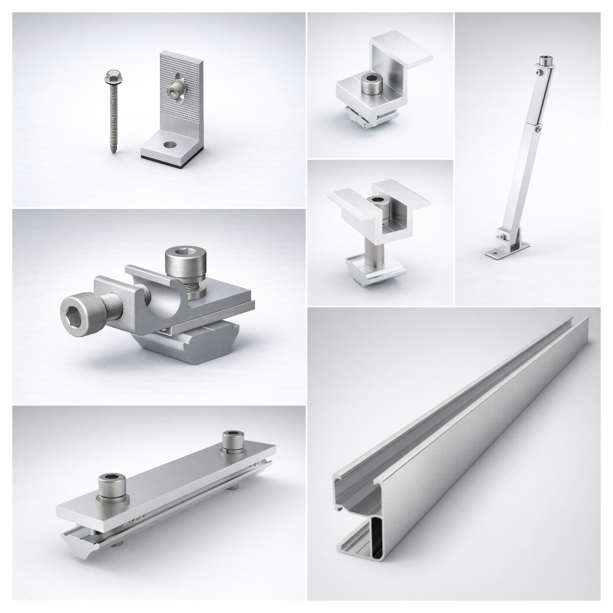 Solar mounting structure with aluminum rails