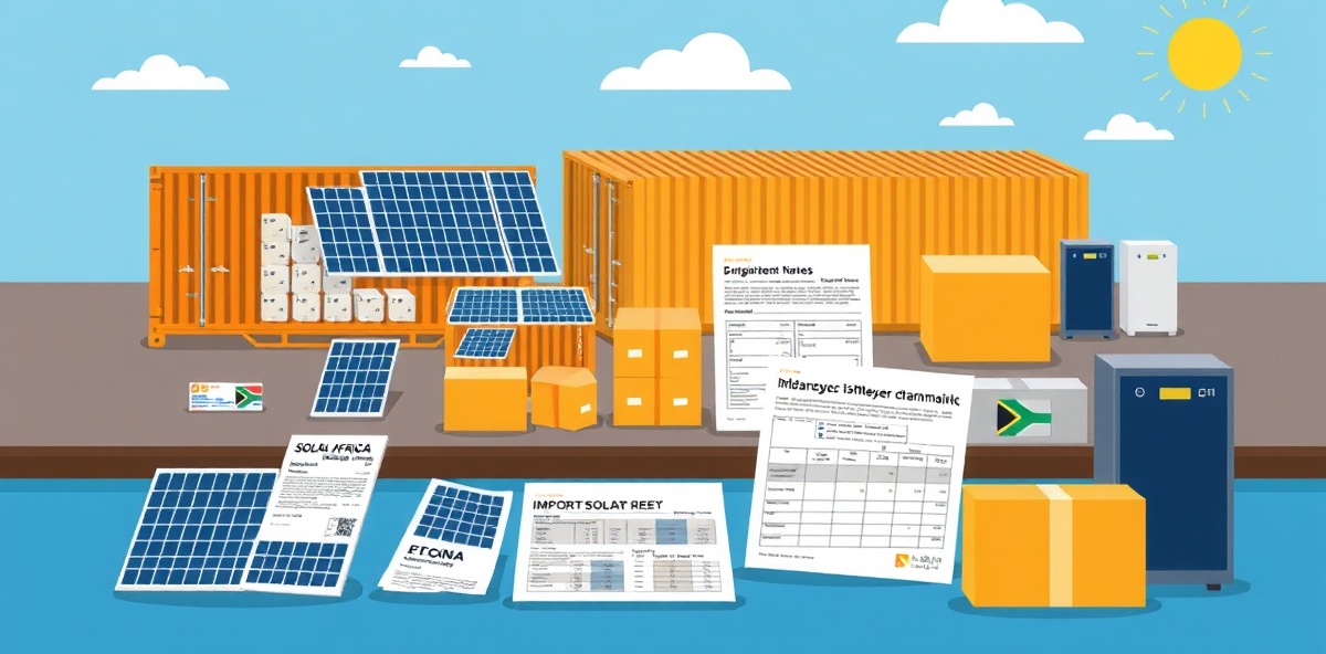 Solar equipment import duty and VAT compliance documentation South Africa