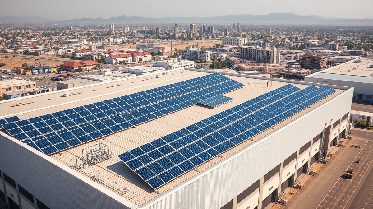 Commercial solar installation addressing load shedding