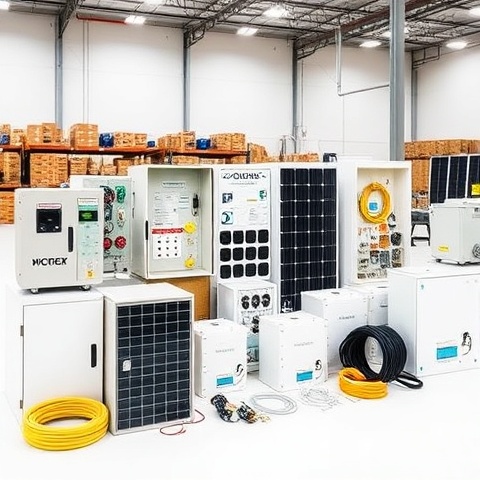 Professional solar equipment accessories including combiner boxes and installation hardware