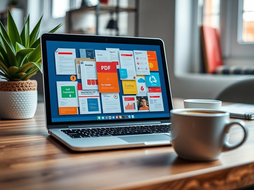 A close up shot of a laptop displaying a vibrant