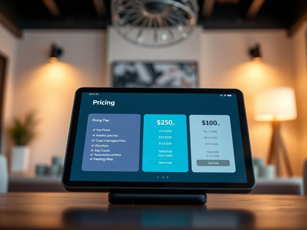 A close up shot of a pricing tier selection interface