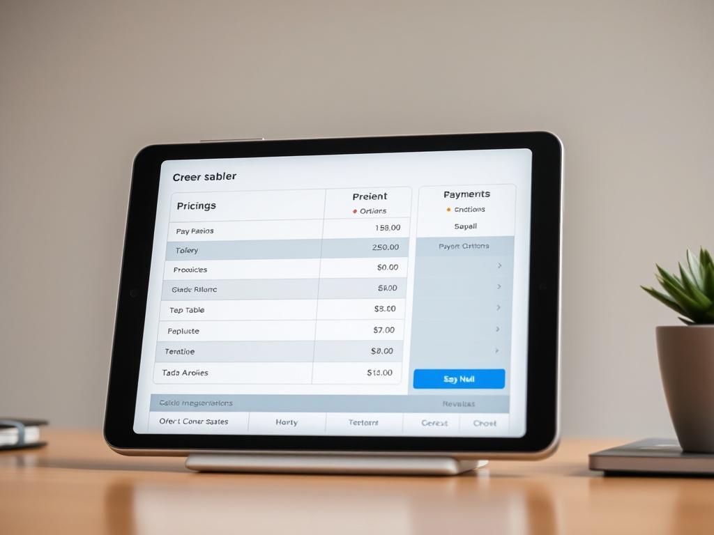 A close up shot of a clear pricing table displayed