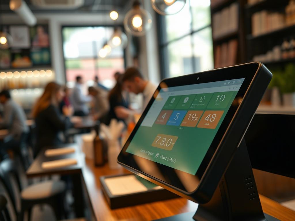 A close up shot of the Linga POS system in