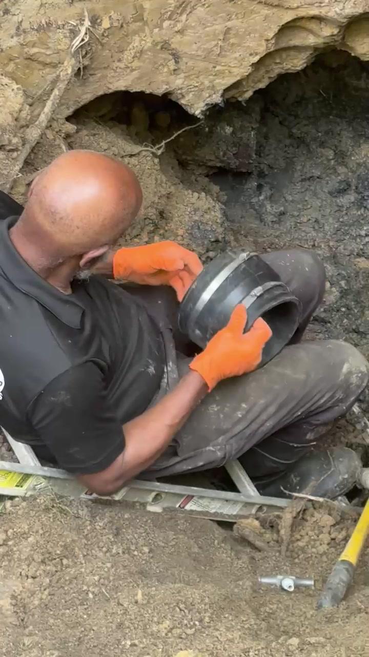 Bryant & Sons plumber installing a sewer cleanout in Metro Detroit