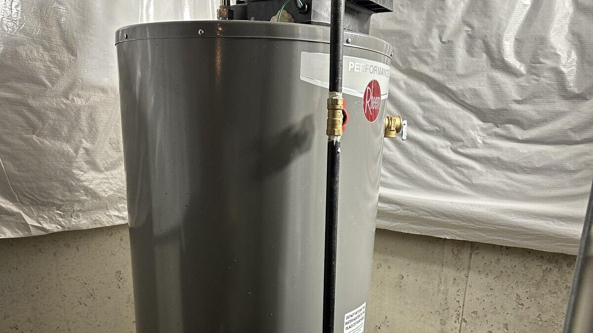 Newly installed residential water heater in a Metro Detroit home