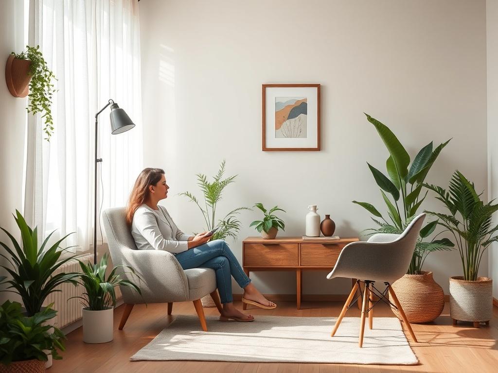 A serene environment reflecting a peaceful assessment room with soft