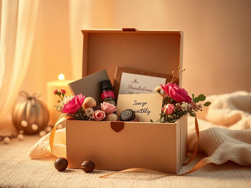 A cozy, high resolution image featuring a beautifully designed gift