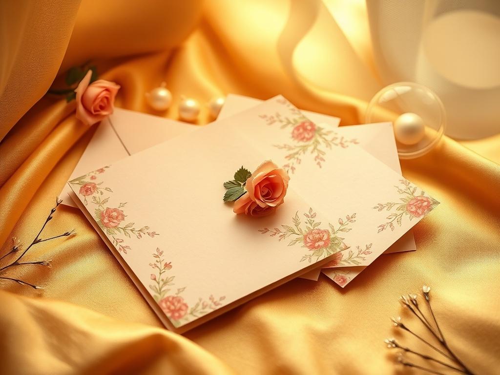 An exquisite set of love letter papers and envelopes, beautifully