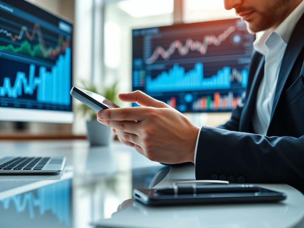 A close up shot of a business executive analyzing data