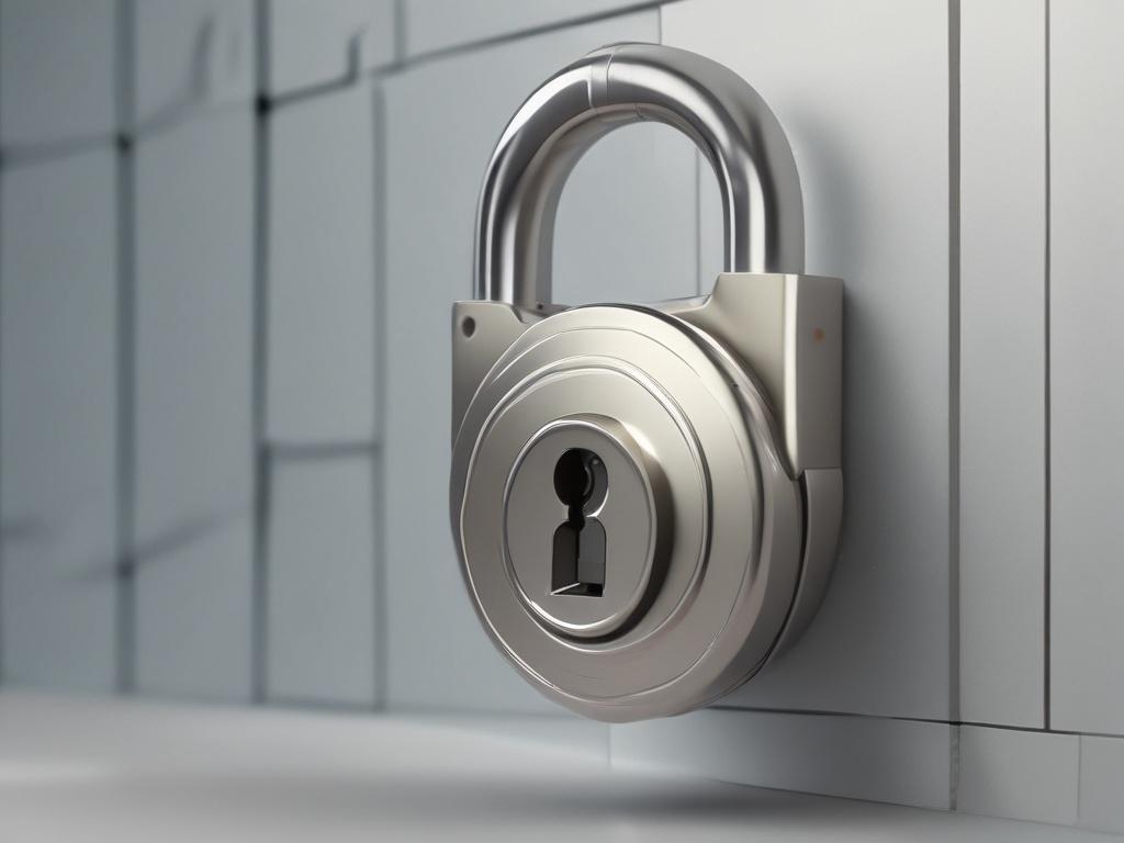 A close-up shot of a secure lock symbolizing data protection. The lock should appear shiny and modern, set against a soft-focus background that suggests a digital environment. The colors should be vibrant, focusing on green tones to align with the rgb(50, 170, 39) primary color theme. The image should evoke feelings of security and trust.
