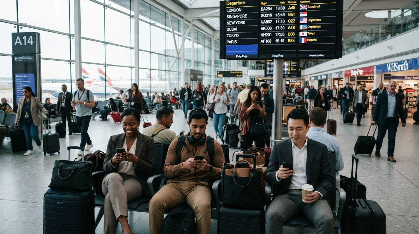 Travelers at international airport