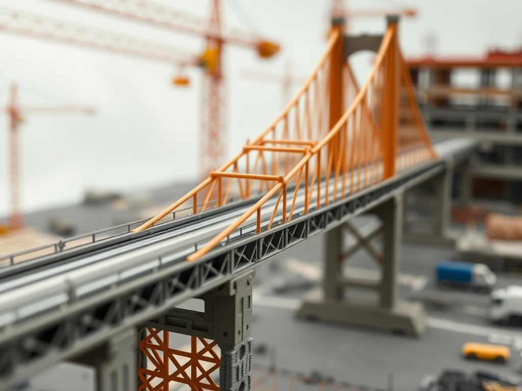 A close up shot of a highly detailed structural model