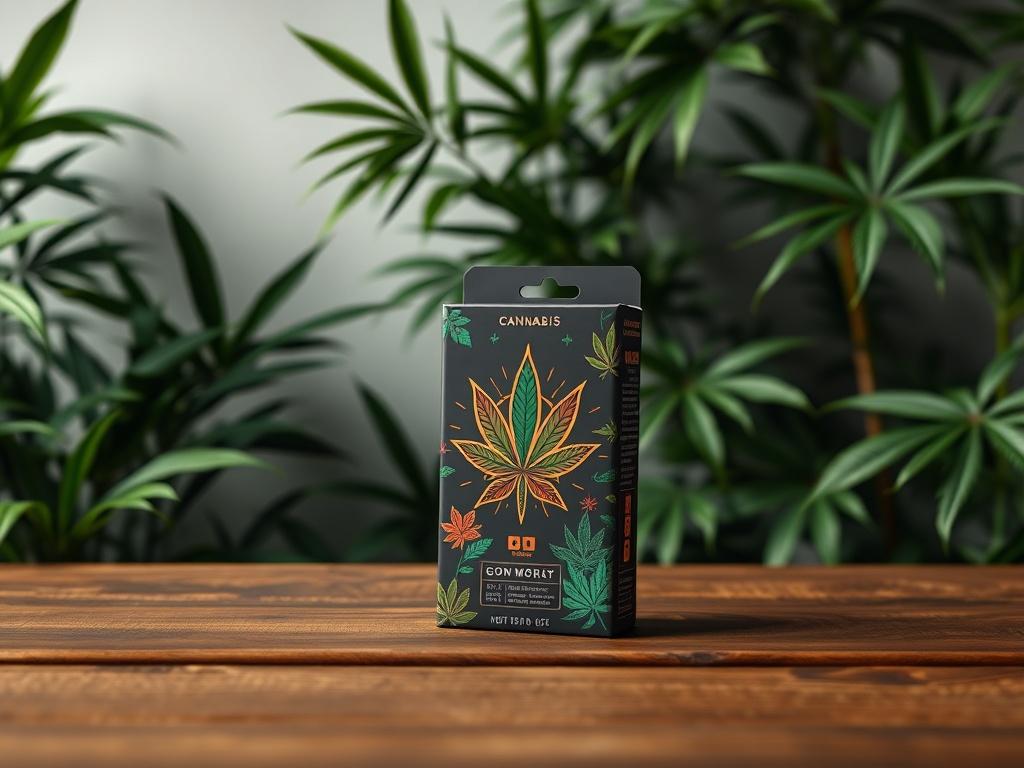A realistic high resolution depicting an eye catching cannabis product