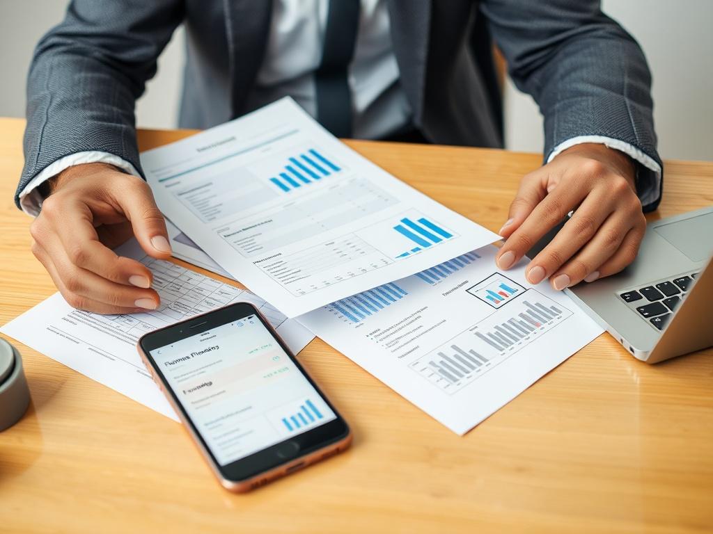 A close up image of a confident business owner reviewing