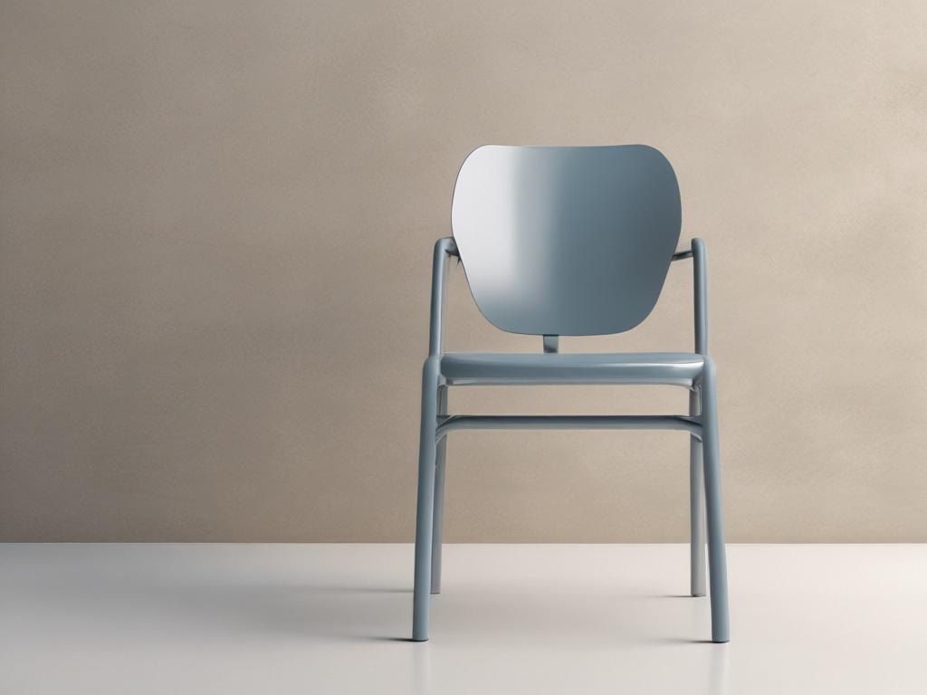 contemporary steel chair, modern seating, durable design