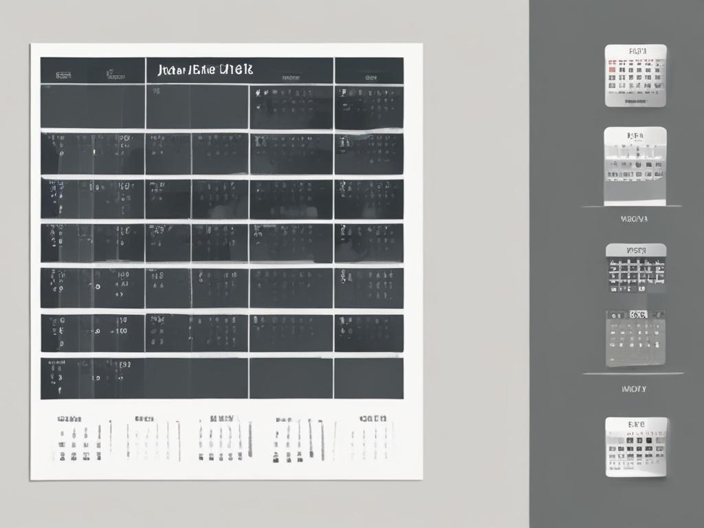 realistic high resolution of a minimalistic calendar with clean lines,