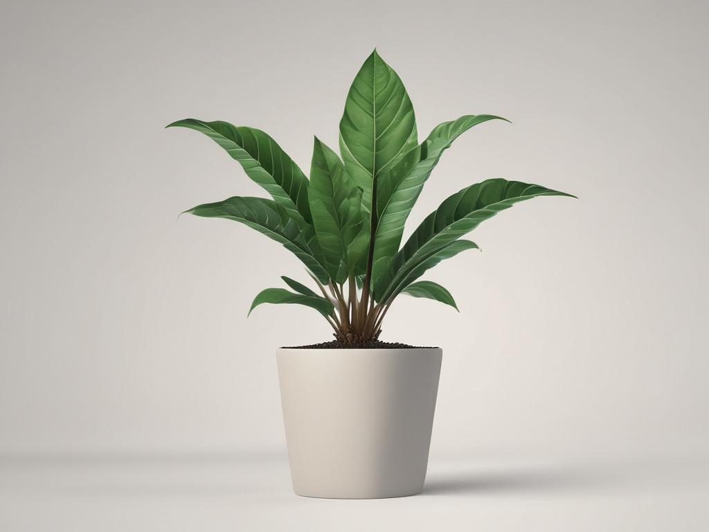 realistic high resolution of a growing plant with clean lines,