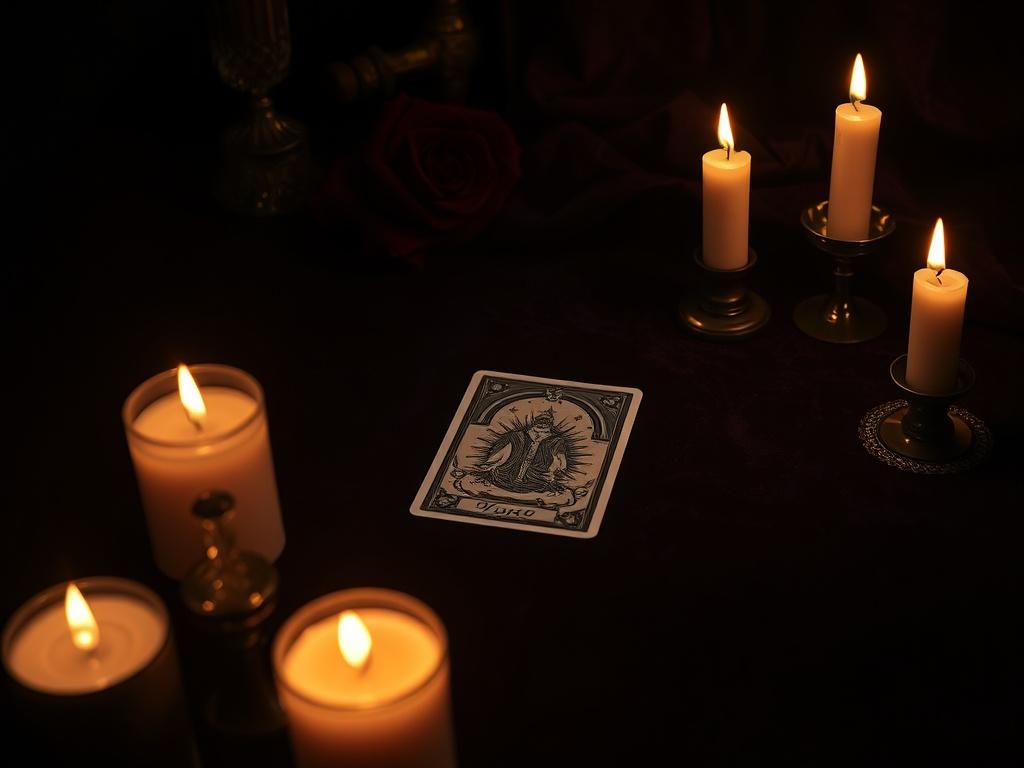 Create a high resolution image of a mystical tarot reading