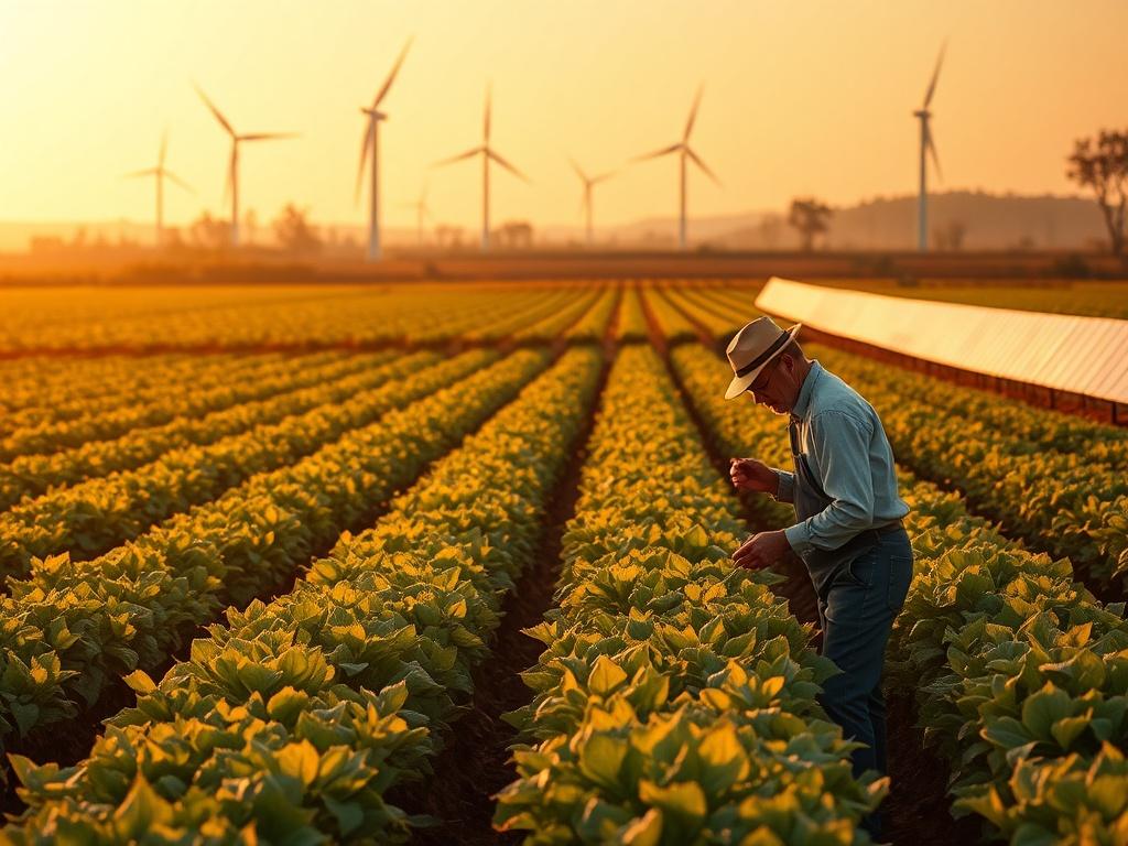 A high resolution of a thriving agricultural field at golden