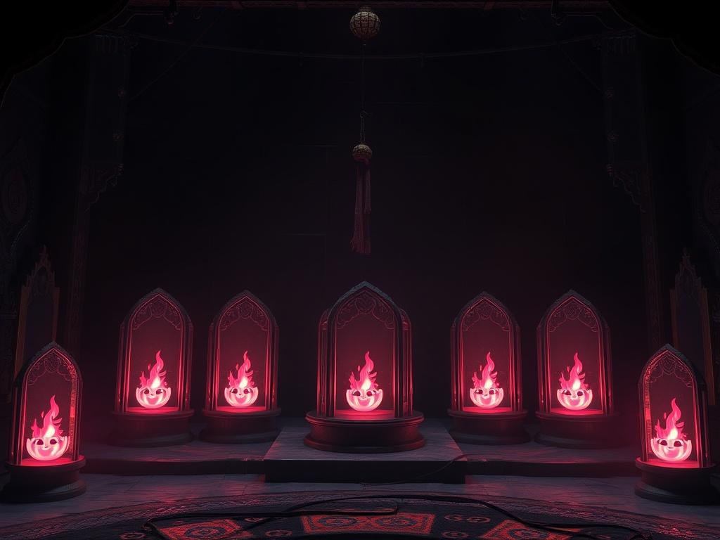 A high resolution image of a mystical and dark shrine,