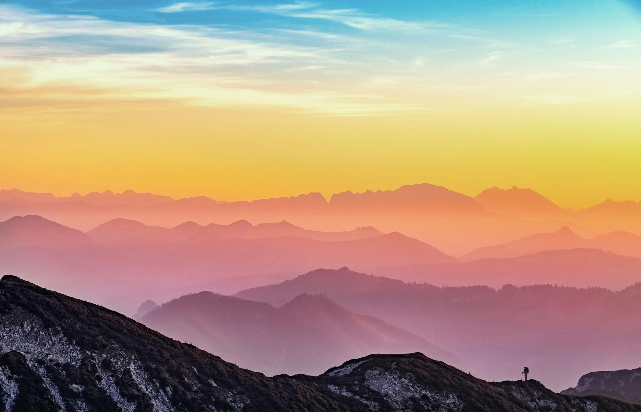 Pink toned thoughts on a hike —
Everything comes in waves,
even mountains.