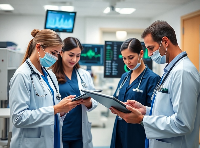 Healthcare professionals using digital tools