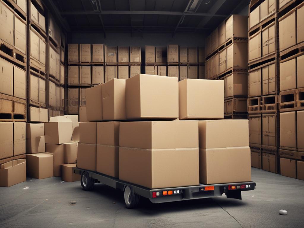 a close up shot of moving boxes stacked neatly in
