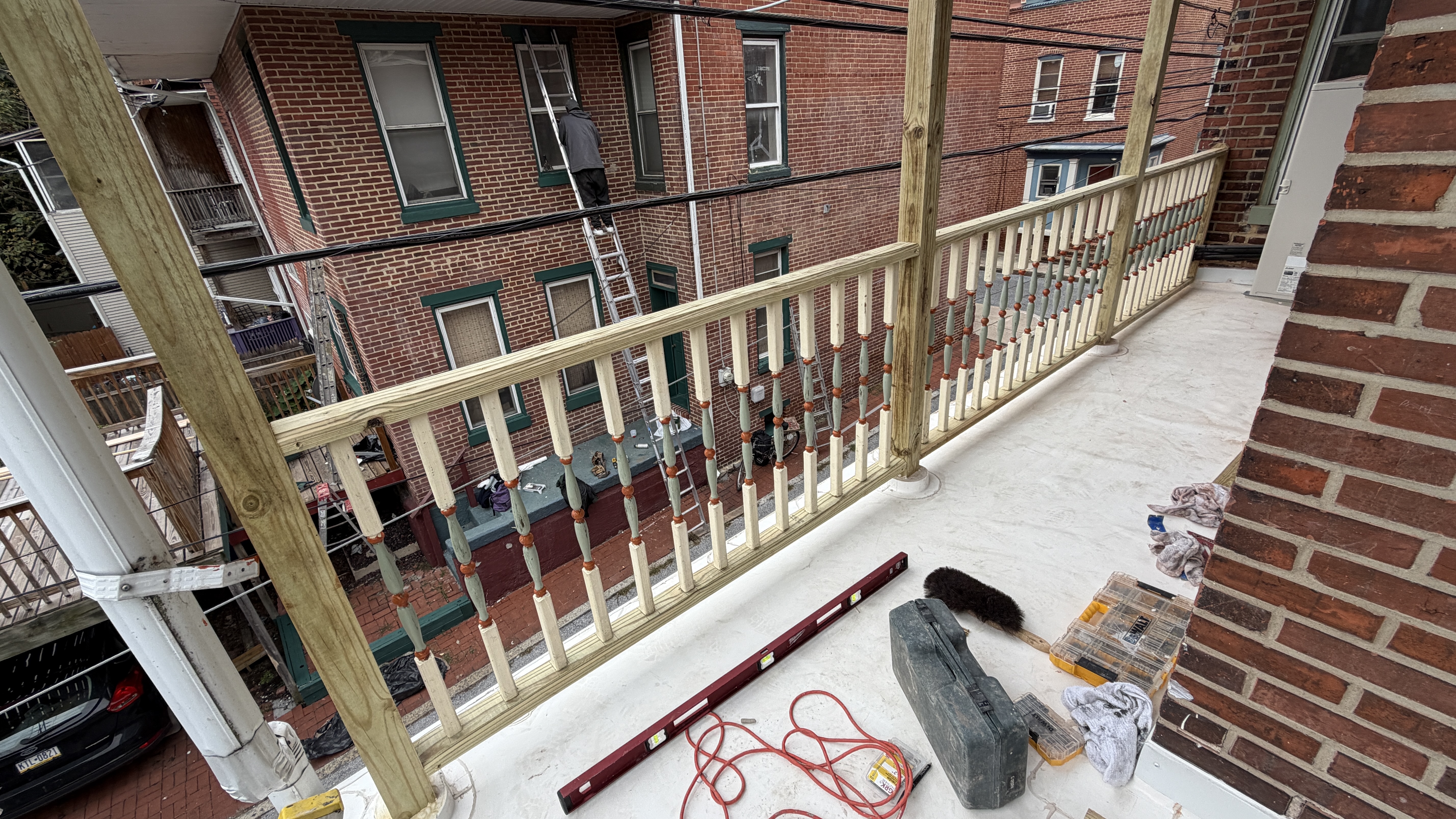 During restoration - deck boards and framework