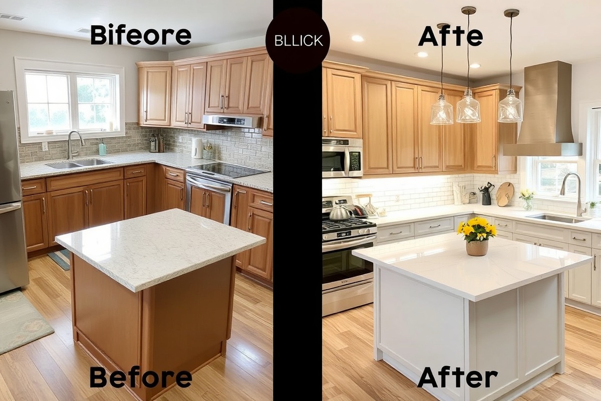 Before and after kitchen remodeling