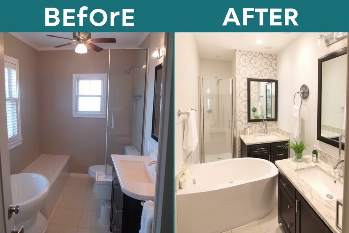 Before and after bathroom renovation