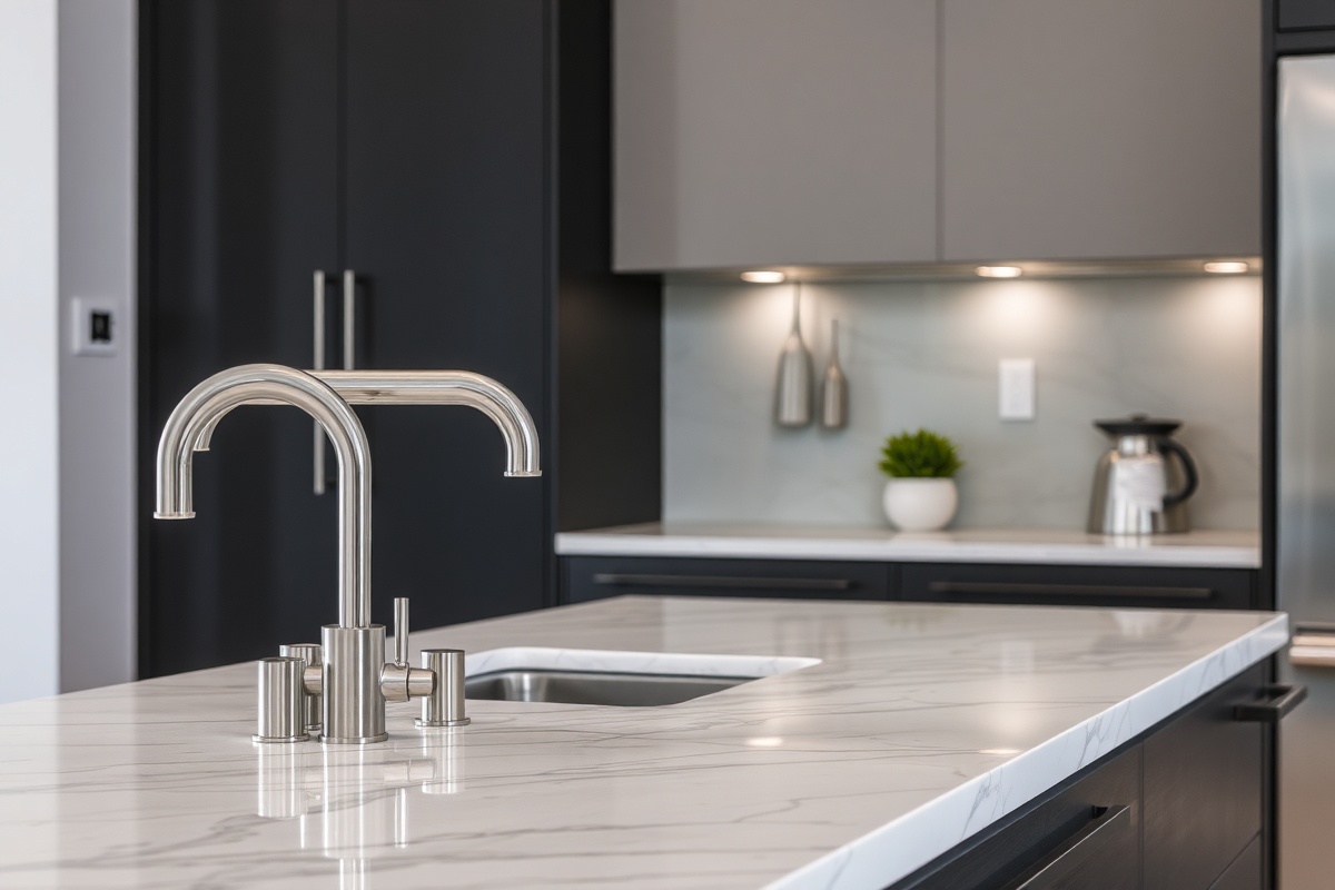 Modern kitchen remodeling detail shot