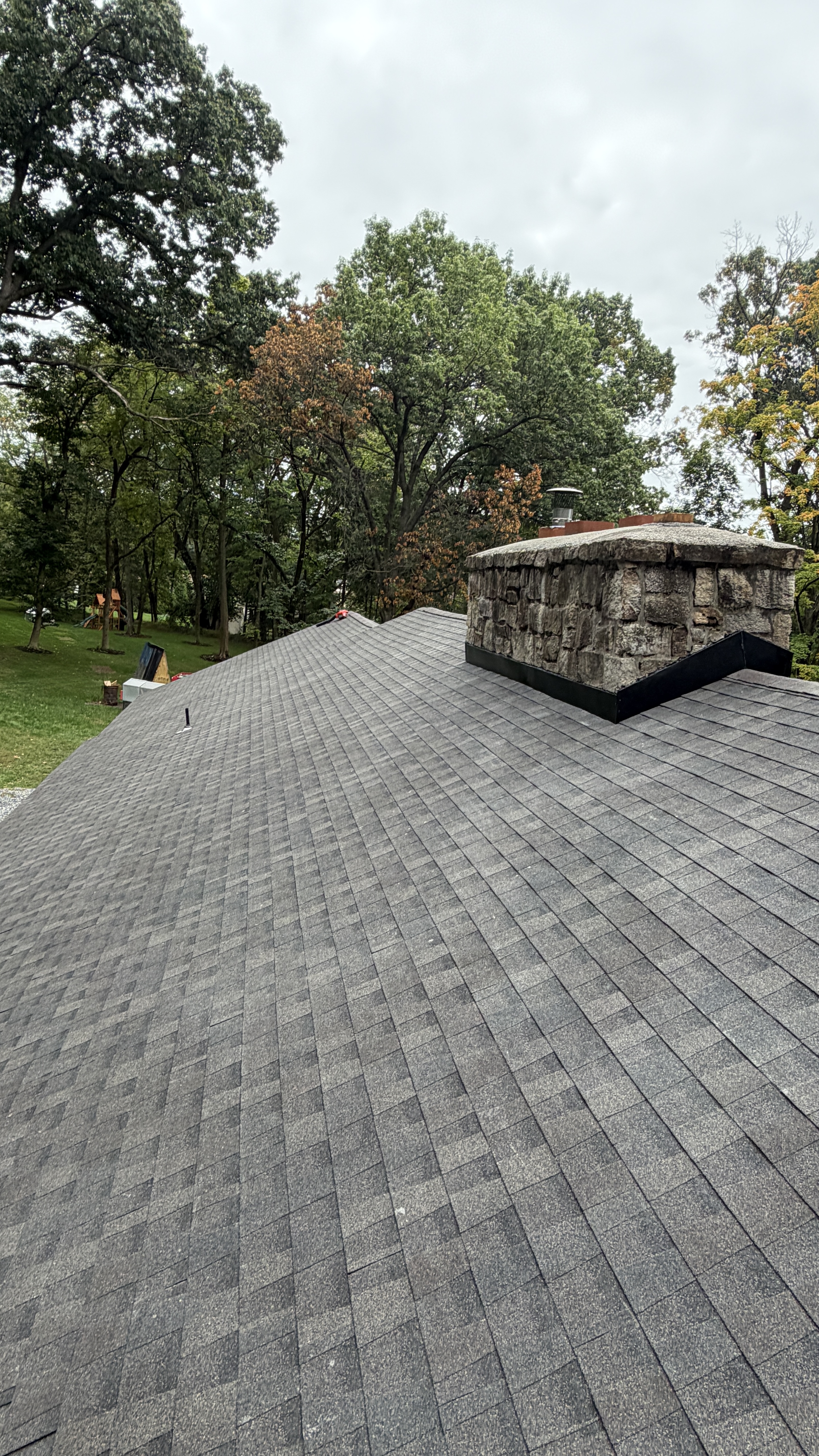 GAF Timberline HDZ shingles being installed on roof