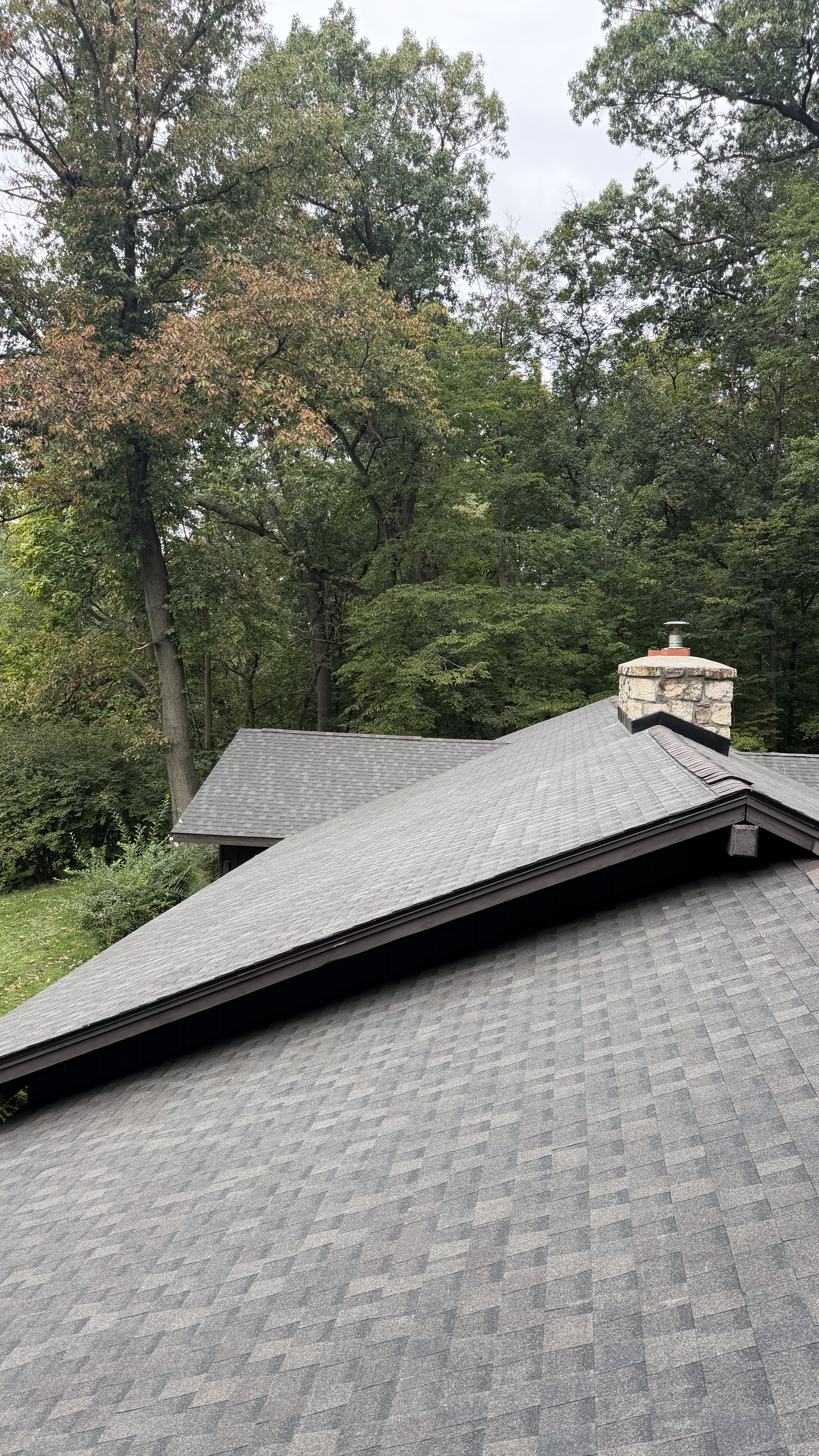 New black gutters installed with professional finish