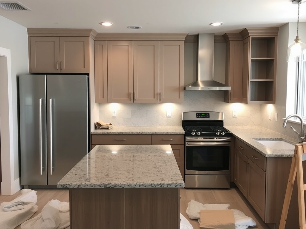 Professional kitchen renovation in progress