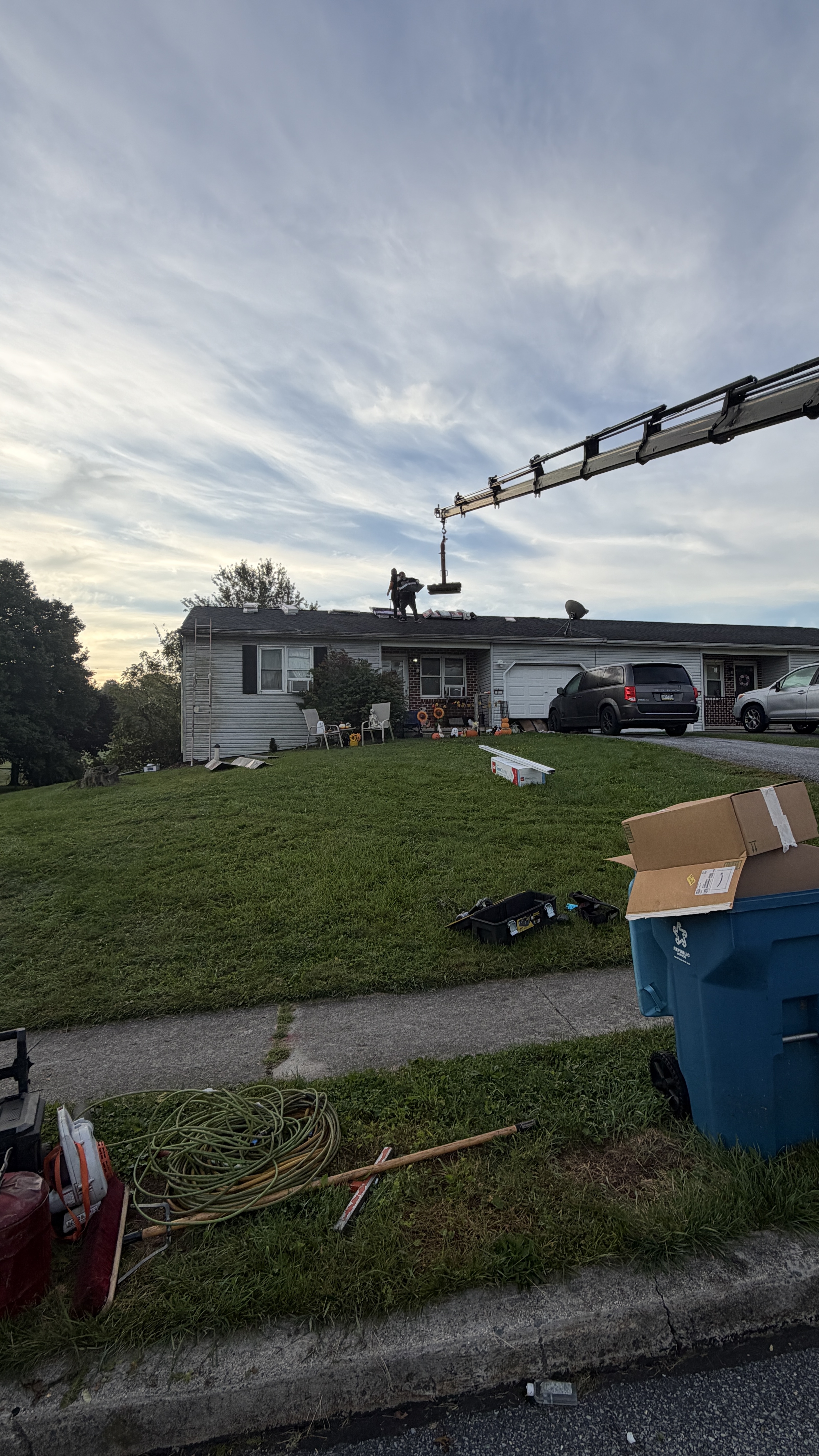 Roof installation progress