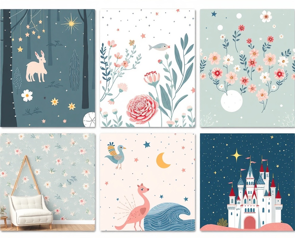 Exemples de designs de papiers peints pour enfants