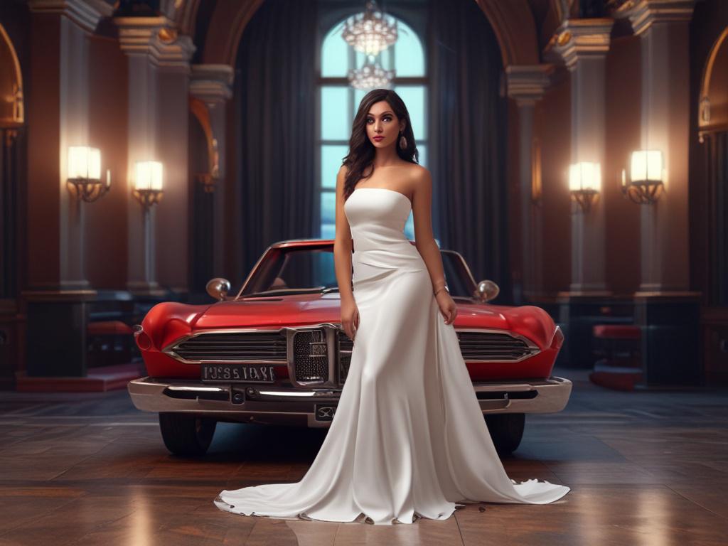 Create a realistic high resolution of a stunning call girl