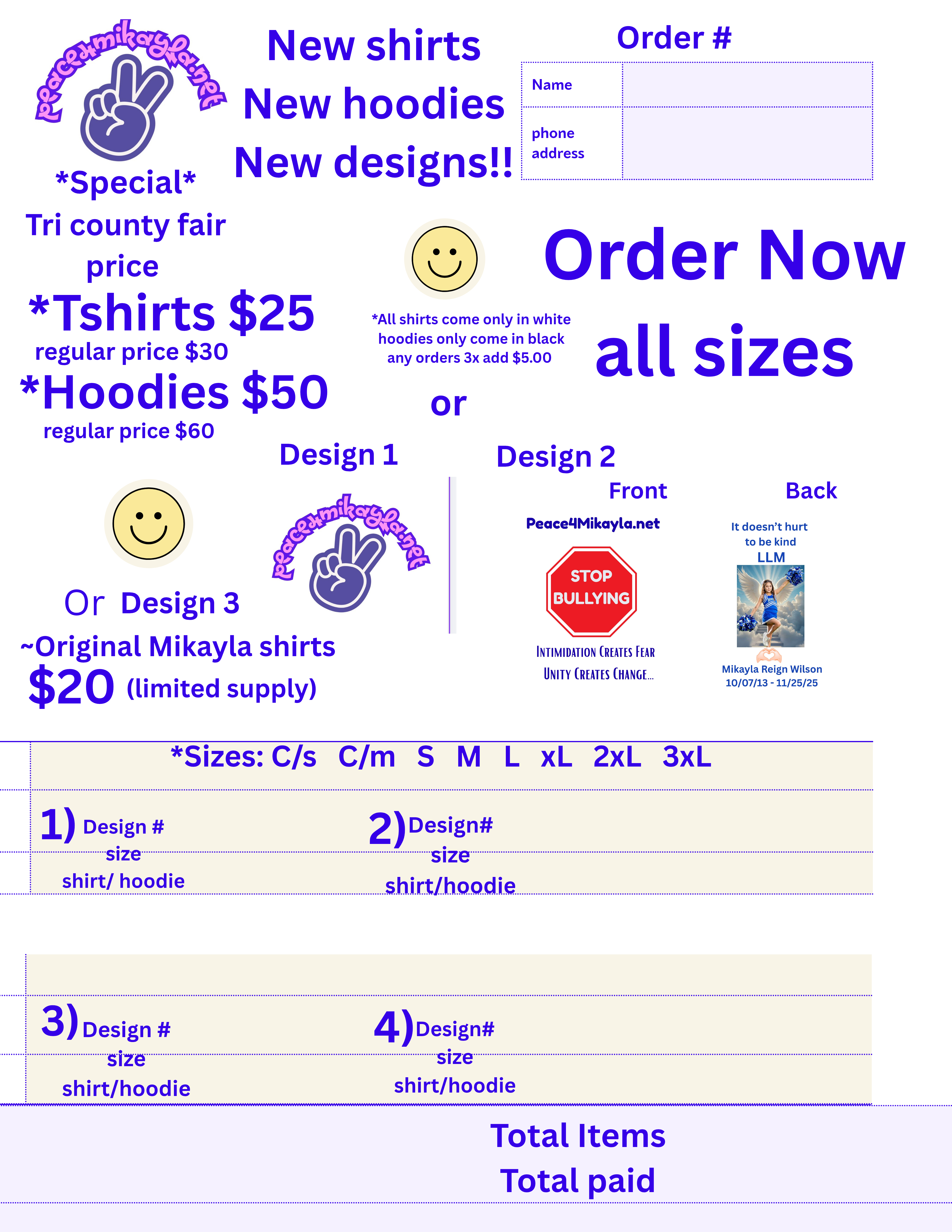 T-Shirt Order Form