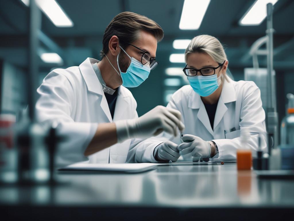 A close-up of a medical professional preparing a syringe filled with regenerative medicine in a sterile environment. The focus is on the syringe and the expert's hands, with the patient’s arm in the background, subtly out of focus. The setting conveys a sense of trust and professionalism, with a calming color scheme that complements #C31755.