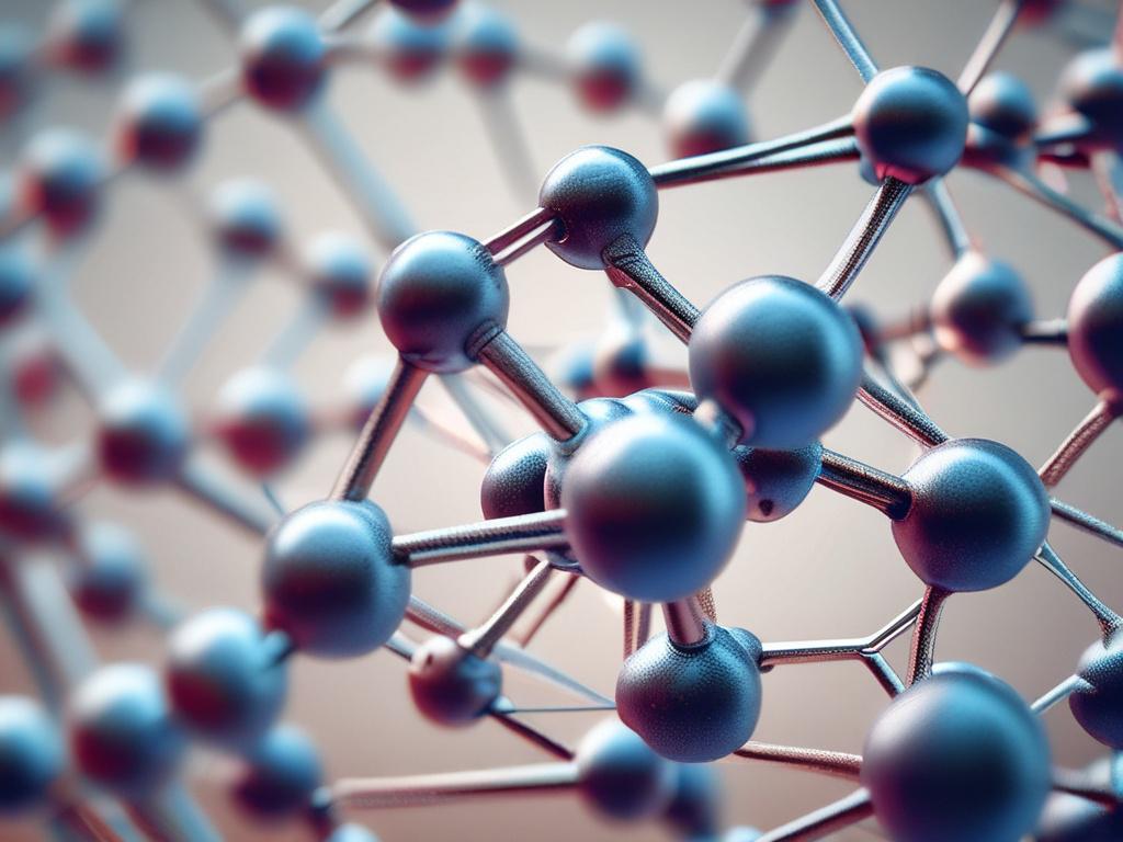 A close-up shot of a molecular structure representing a pain management treatment. The focus should be on the intricate bonds and atoms of the molecule, showcasing its complexity and beauty. The background should be softly blurred to highlight the molecular structure, with a warm color palette that complements the #C31755 primary color.