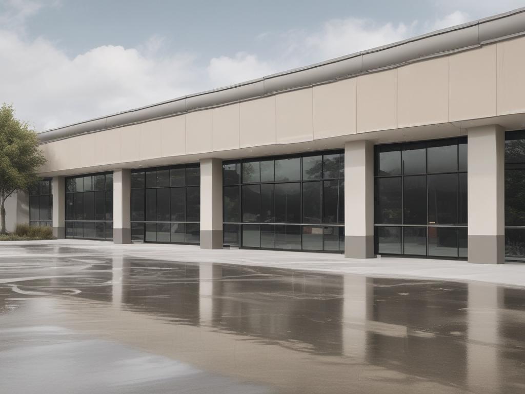 commercial pressure washing, clean business exterior, professional appearance