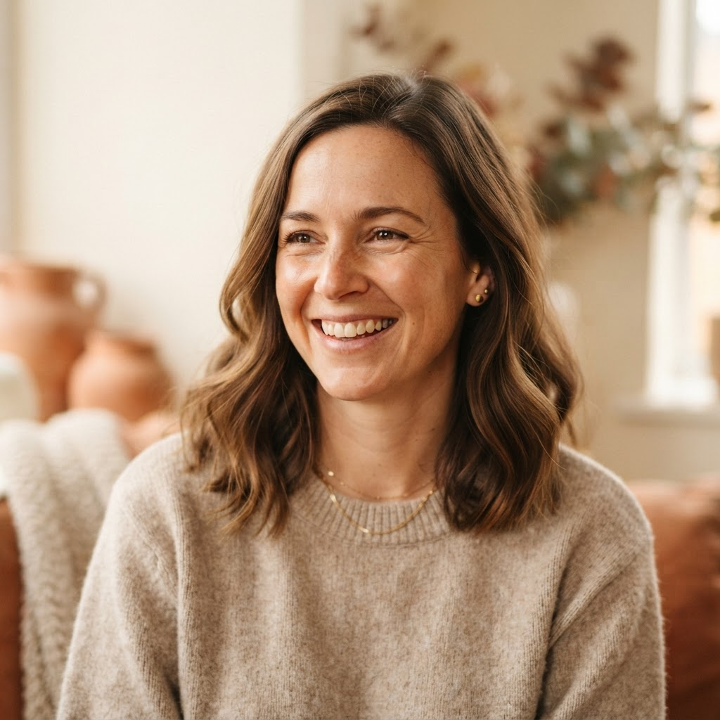 Smiling client in her 30s