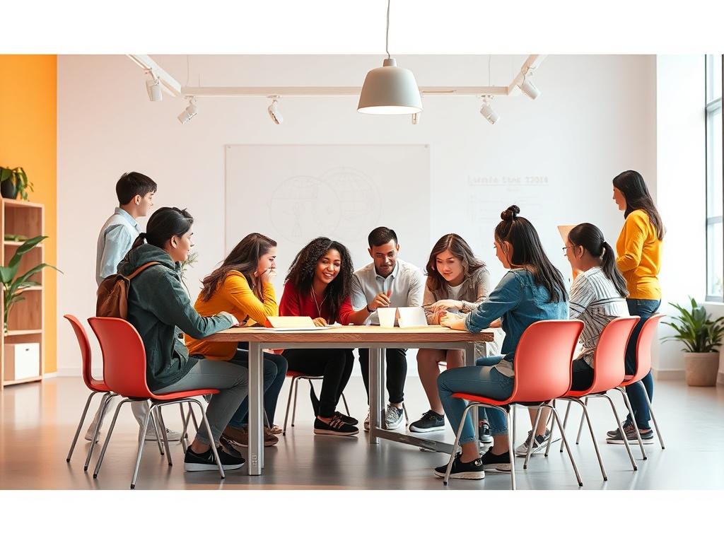 A dynamic workshop where youth leaders are engaged in team